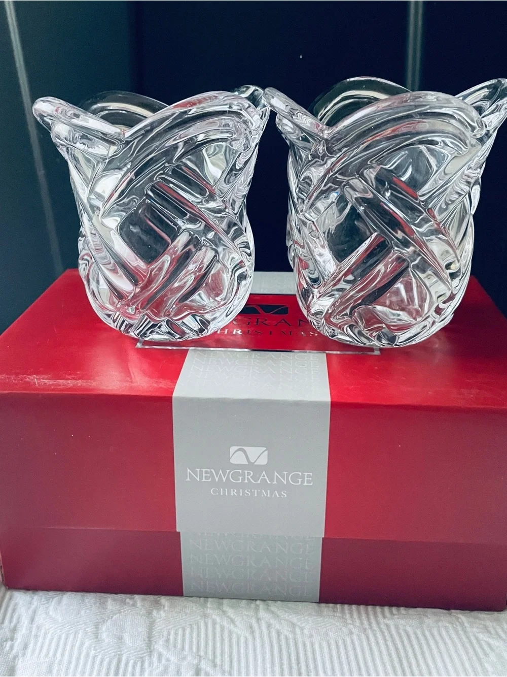 Crystal Clear Twisted Glass Votive Holders - Set of 2